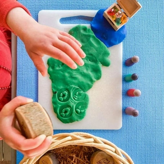 9pcs Animal Tracks Stamps Mould Animal Footprints Engrave Wooden Children Toys Muddy Ground Snowfield