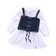 thumbnail image 1 of Vestidos de niña pequeña Vestido de mezclilla de manga larga para niñas Ropa Tutu Vestido de fiesta Vestido de fiesta Primavera Otoño Ropa de bebé Vestidos4T (Etiqueta 120) Gao Jinjia LED, 1 of 2