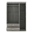 thumbnail image 4 of CoSoTower 3-Door Mirror Wardrobe with Shelves, Gray, 4 of 9