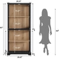 thumbnail image 2 of LELELINKY 65" LED Display Cabinet with Glass Door, Modern Lighted Curio Cabinet with Adjustable Shelves for Living Room Storage, Black, 2 of 10