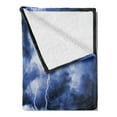 thumbnail image 2 of Nature Soft Flannel Fleece Throw Blanket, Majestic Sky View with Huge Rain Clouds All over the Sea and Vibrant Storm Rays Print, Cozy Plush for Indoor and Outdoor Use, 60" x 80", Blue, by Ambesonne, 2 of 5