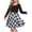 Black Plaid, variant on Girls Long Sleeve Stretchy Dress A line Twirly Skater School Party Dress