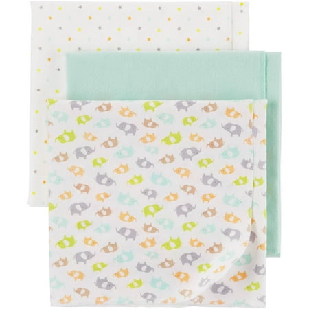 Newborn Baby Neutral 3 Pack Flannel Blanket