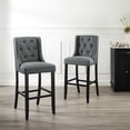 thumbnail image 7 of Modway Baronet Bar Stool Upholstered Fabric Set of 2 in Gray, 7 of 7