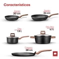 thumbnail image 2 of Batería de Cocina Ultrachef Master Stone Gris Antiadherente Alemán Libre de PFOA Juego de 7 Piezas, 2 of 7