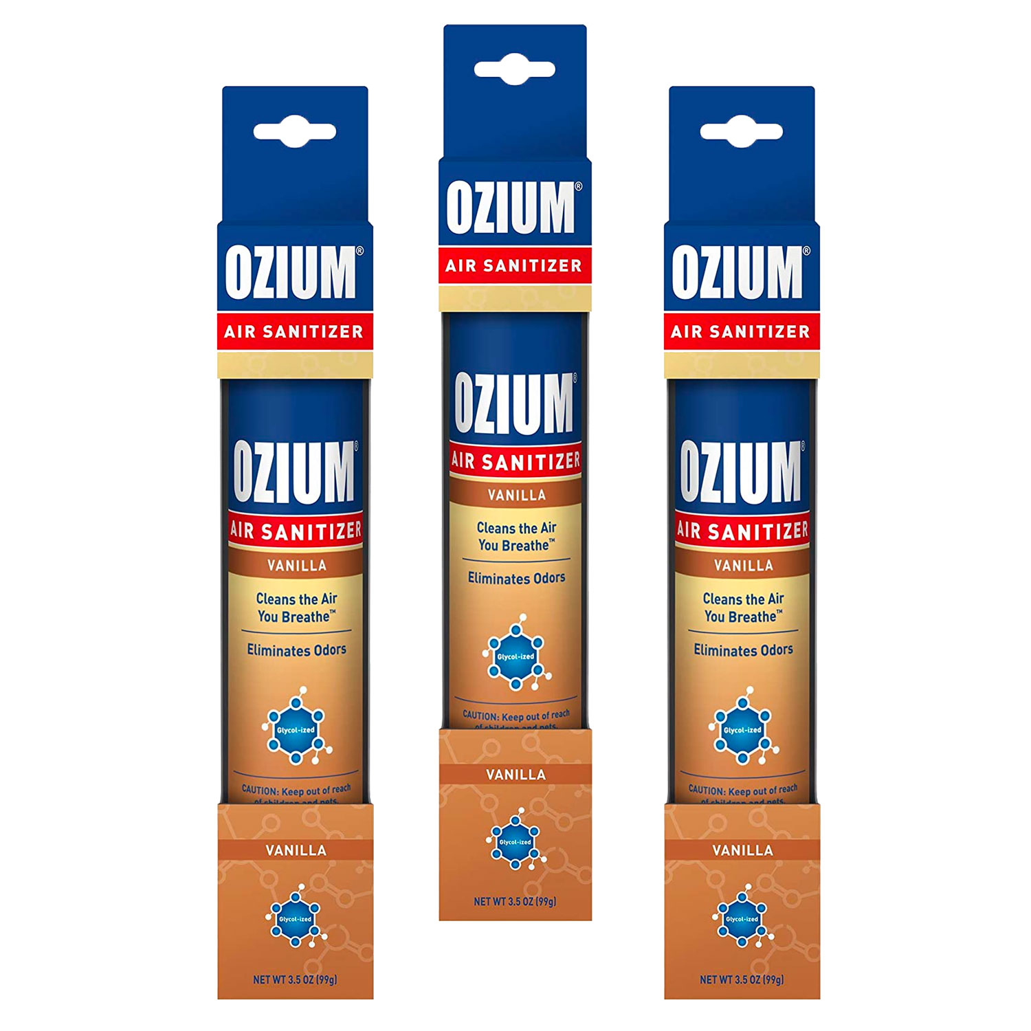 Ozium Air Sanitizer 3.5 oz Spray, Vanilla Scent (3-PACK)