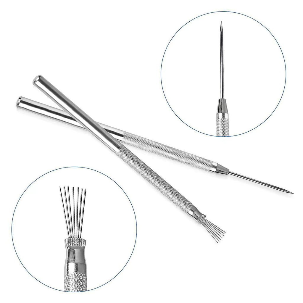 Pengxiaomei 2pcs Clay Needle Tools Feather Wire Texture Tool for Clay Pottery Sculpting Texturing Modeling Tools