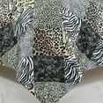 thumbnail image 6 of 3 Piece Animal Print Comforter with Pillow Sham, Black White Gray Leopard Zebra Giraffe Jungle Forest Theme Design King Size Bedding- Safari, 6 of 7