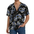 thumbnail image 3 of Fotbe Sunflowers print Short Sleeve Button Down Shirts for Men Casual Summer Beach Wrinkle Free Shirt-XX-Large, 3 of 7