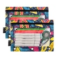 thumbnail image 2 of Fruit Pitaya Banana Strawberry Papaya 2 Pack Pencil Pouch for 3 Ring Binder Smooth Zipper Folders with Pockets Clear Window Pencil Case, 2 of 6