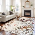 thumbnail image 2 of 5'x7' Area Rugs for Living Room Bedroom, Rustic Christmas Snowman Washable Rug Carpet Runner Indoor Outdoor, Xmas Snowflake Eucalyptus Leaves Non Slip Floor Mats Area Rug for Kitchen, Nursery, 2 of 8