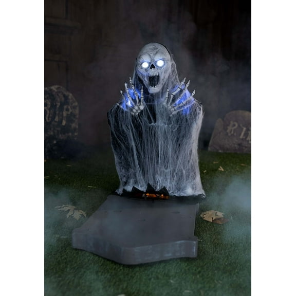 2.1FT Jump Scare Skull and Tombstone Animated Decoration - Tekky