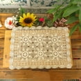 thumbnail image 2 of Gerich Handmade Crochet,Tablecloth Cotton Lace Rectangular Table Placemat Sofa Doilies 15.75x23.62 inch Beige, 2 of 10