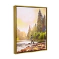 thumbnail image 4 of Stupell Industries Fly Fishing at Lake Nature Painting Gold Floater Framed Art Print Wall Art, 25 x 31, 4 of 10