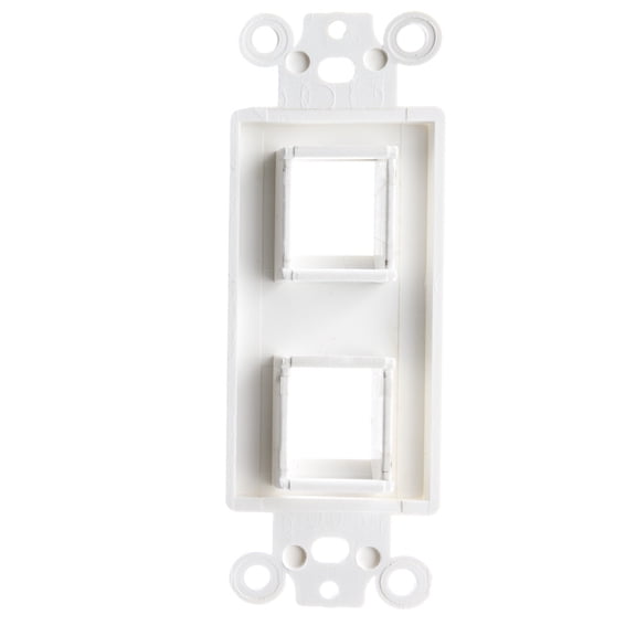 Decora Wall Plate Insert, White, 2-Port Keystone Jack Insert for HD15, USB Type-A & 3.5mm Decora Wall Plates