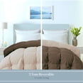 thumbnail image 3 of ROYALE LINENS Reversible Comforter California King Duvet Insert All Season Soft Quilted Comforters with 8 Corner Tabs Down Alternative Bedding Comforter Duvet Insert (Chocolate/Sand, King Cal), 3 of 9