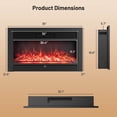 thumbnail image 3 of Costway 36" Electric Fireplace Insert 1500W Recessed Fireplace Heaterwith Remote Control, 3 of 10