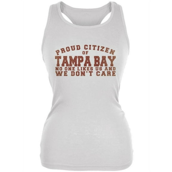 Proud No One Likes Tampa Bay White Juniors Soft Tank Top - 2X-Large