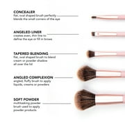 TADA Natural Beauty Makeup Brush Set 5Pcs Makeup Brushes Setting Loose Powder Highlighter Blush Eyeshadow Eyeliner brush - Pink