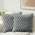 thumbnail image 4 of Funda De Almohada De Poliéster Funda De Cojín Decorativa De Terciopelo De Lana Sintética, Súper Suave Y Acogedora, De 45x45cm, Para Sofá, Cama, Sala De Estar, Color Gris (1 Unidad) Rkxzt, 4 of 8