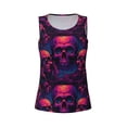 thumbnail image 4 of Lsque Purple-Red Skull Printed Workout Tank Tops for Women, Athletic Sports Tank Tops, Compression Sleeveless Dry Fit Shirts,Sleeveless Yoga Shirt-X-Large, 4 of 9
