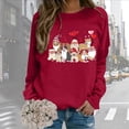 thumbnail image 2 of Bibifish Womens Sweatshirts Cute Graphic Long Sleeve Crewneck Sweatshirts Lovely Dog Family Print Relaxed Fit Soft Pullover Tops For Ladies, 2 of 4