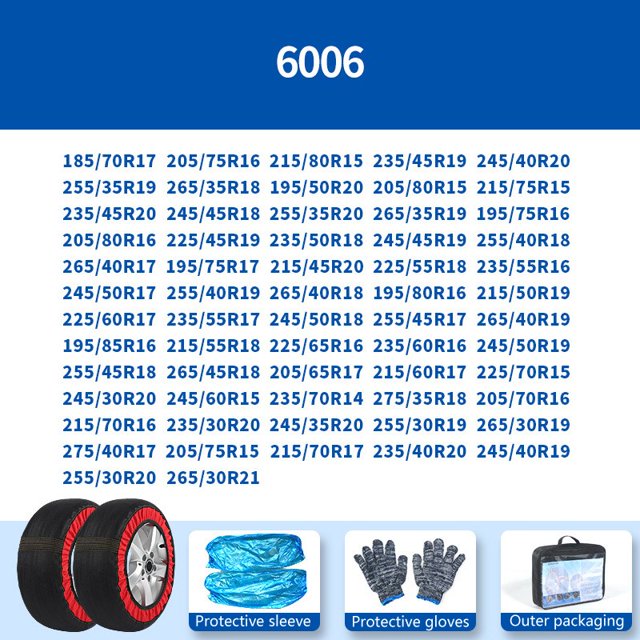 BUYISI 2Pcs Anti-Skid Chains Car Wheel Tire Chain Snow Socks Winter 6006