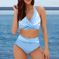 thumbnail image 2 of Swimsuit for Women Bikini Women's Fashionable Two Color High Waisted Bikini Two Piece Swimsuit, 2 of 4