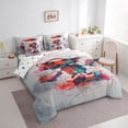 thumbnail image 3 of Feelyou Red Robot Twin Bedding Sets 7-Piece, Splatter Watercolor Bedding Comforter Set, 3 of 8