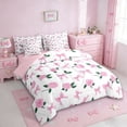 thumbnail image 2 of Erosebridal Cute Coquette Bowknot 7 Pieces Bedding Comforter Set,Pink Cute Flower Full Bedding Set For Kids,Reversible pink, 2 of 7