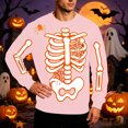 thumbnail image 2 of Afdoent Sweatshirts for Men Halloween Skeleton Print Sweatshirt Casual Cozy Long Sleeve Pullover Comfortable Fashion Streetwear, 2 of 4