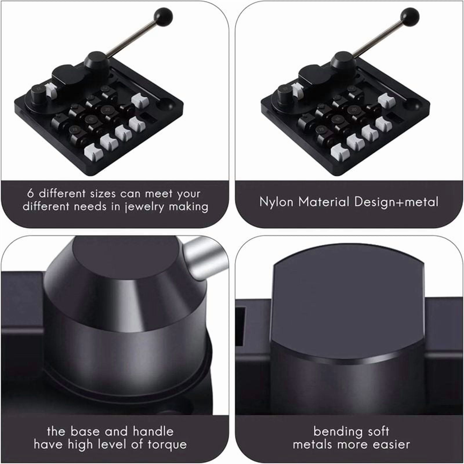 Ring Bender Machine for Spoon Rings Making, Ring Bending Tool for Jewelry Maker with Nylon Dies Rings Making Kit