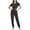 Black, variant on Titcea Scrubs for Women Set Stretch Soft Short Sleeve Top and Tapered Work Pants Solid Lightweight Breathable Nurse Uniform Scrub Sets