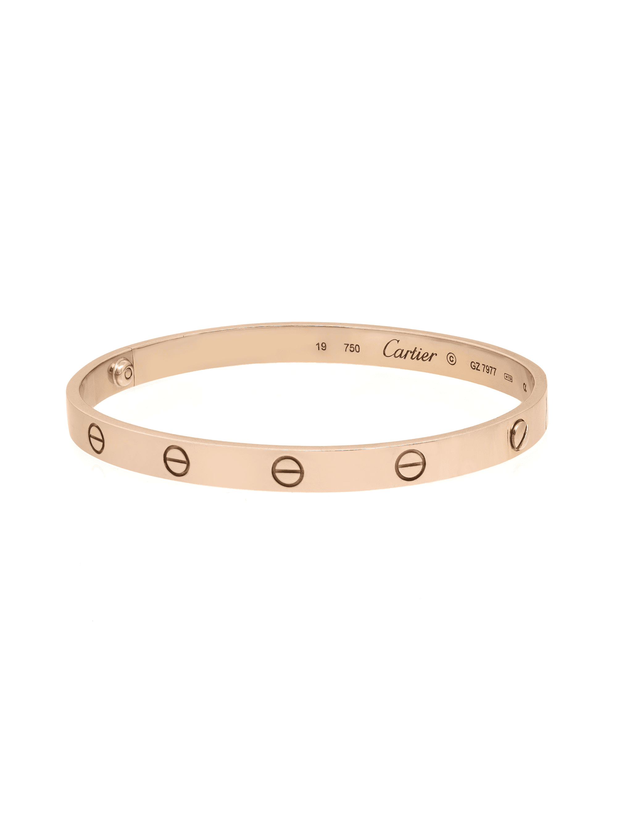 Buy Cartier Love Bracelet 18K Rose Gold Size 19 Old Style Online at