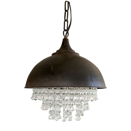 

Woven Paths Antiqued Bronze Chandelier with Hanging Crystals