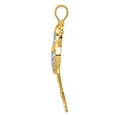 thumbnail image 2 of 14k Yellow with White Rhodium Two-tone Gold Diamond-cut Frog Pendant, 2 of 4