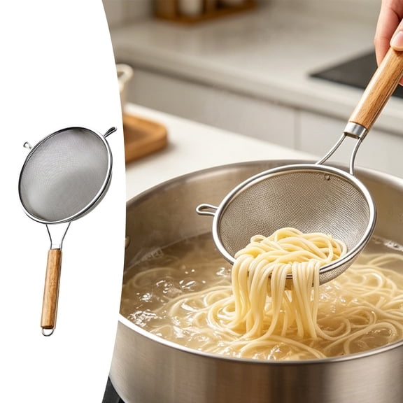 Hgtduk Small Mesh Strainer Sieve, 1Pcs Kitchen Basket Strainer, Fine Mesh Colander for Tea Rice Vegetables, 30*12