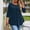 A806 Navy, variant on Tunic Blouse for Women Round Neck Three Quarter Sleeve Casual Loose Fit Solid Breathable Lightweight Fabric Daily Streetwear Side Split Tops