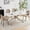 Gray-Stone patterned, variant on 70.8 Inch Modern Dining Room Table Stylish Elegant, Metal Cross-leg, Large Kitchen Table with Corner Pad for Apartment Home Living Room