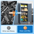 thumbnail image 2 of 71" Metal Garage Storage Cabinet with 4 Adjustable Shelves and Locking Doors, Tall Freestanding Garage Cabinet for Office, Home, Kitchen, Grey(71"H x 36"W x 16"D), 2 of 8