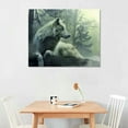thumbnail image 3 of Nawypu Wolf Canvas Wall Art - Wolf Lying On A Mountain Gazing At Far Away, High Definition Giclee Artwork Ready to Hang Suitable for Living Room Bedroom, 3 of 5