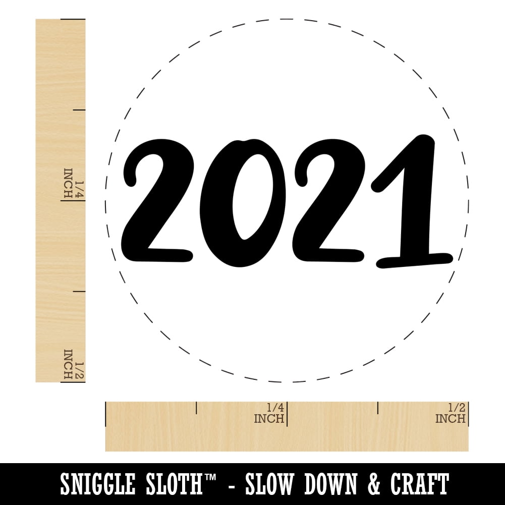 2021 Fun Text Self-Inking Rubber Stamp Ink Stamper - Dry Pad (No Ink) - Mini 1/2 Inch