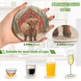 thumbnail image 3 of 6 Pcs Drink Coasters with Holder 3.94in Woven Coasters for Drinks Cute Highland Cow Pattern Coaster Set for Protection Table, 3 of 7
