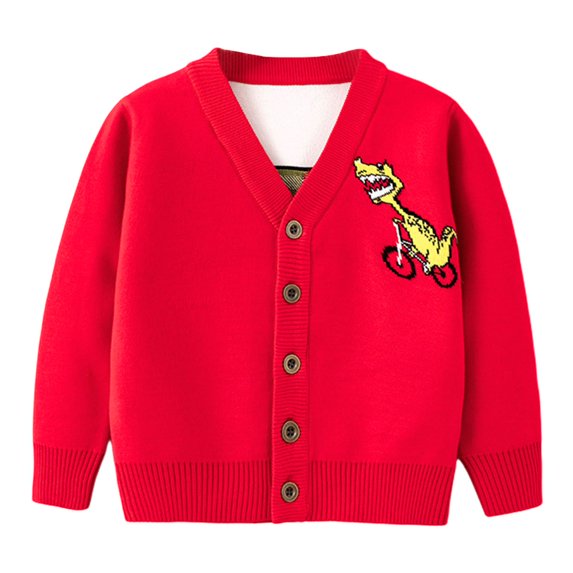 URMAGIC Toddler Girls Boys Funny Dinosuar Long Sleeve Button Cardigan Sweater Coat(2-7T)