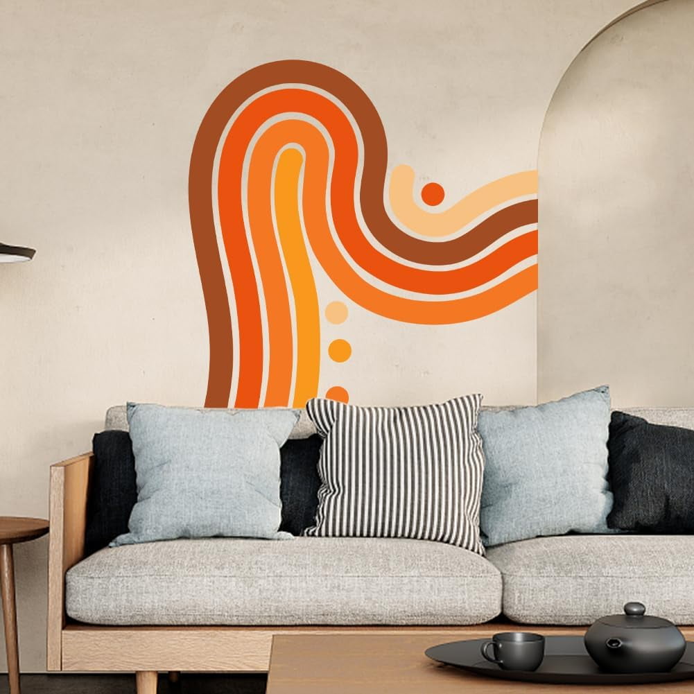 Arch Wall Decal Abstract Wall Decal Sticker Abstract Rainbow Peel and Stick Wall Decals DIY Art Boho Wall Decals Peel and Stick Vinyl Wall Decor for Living Room Bedroom