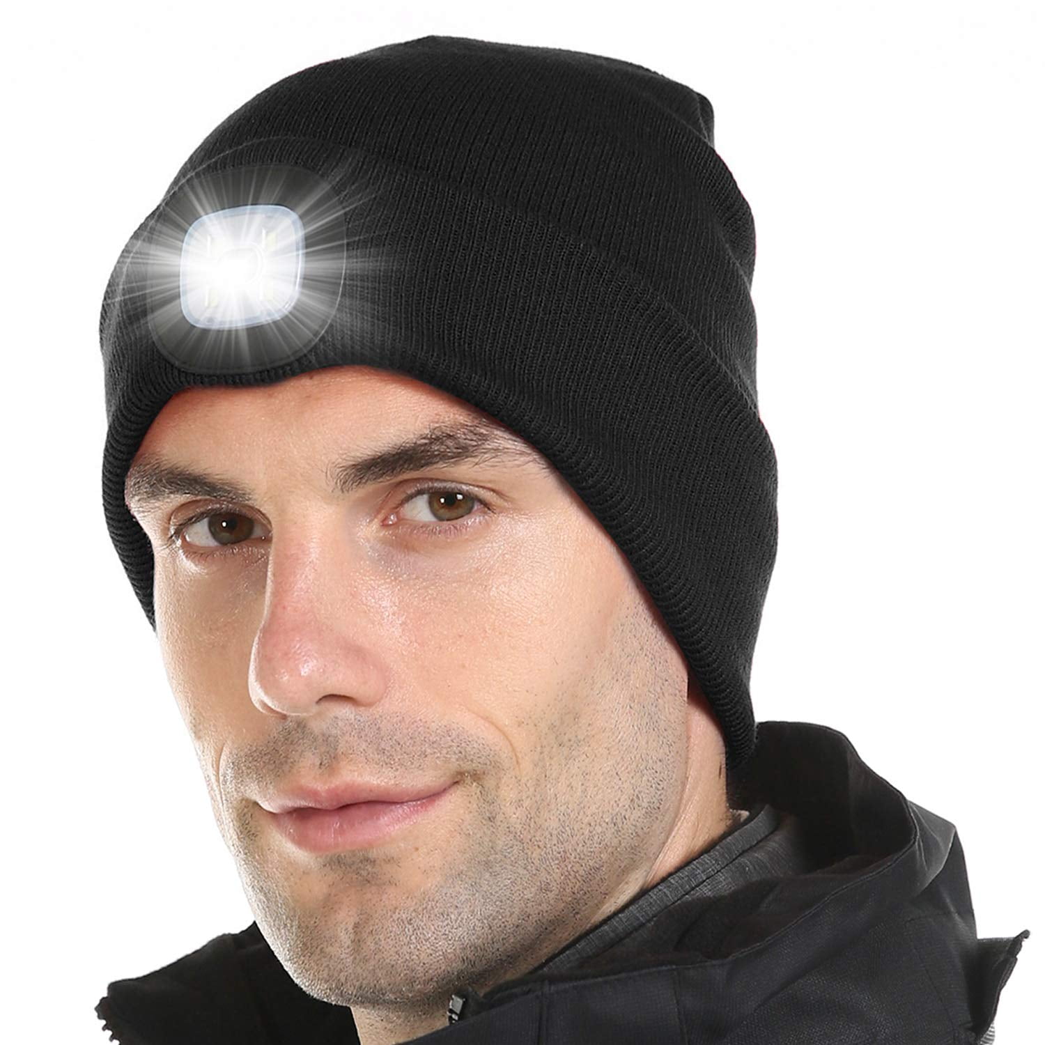 LED Light Cap Knit Beanie Hat with 