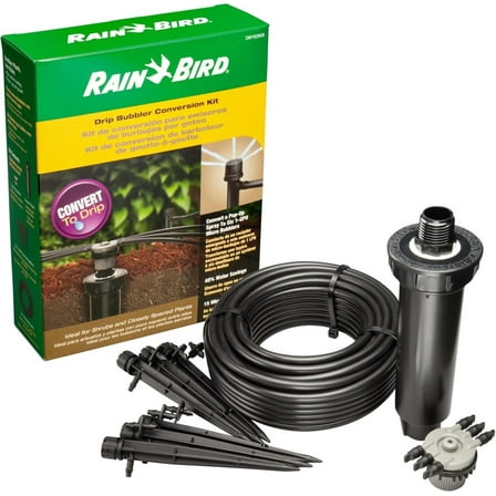 JHMP CNV182MBS Drip Irrigation Sprinkler Conversion Kit, 1800 Pop-Up to 6 Drip Micro Bubblers with 1/4" Tubing
