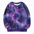 thumbnail image 4 of Staki Toddler Girls Sweatshirts Cotton Long Sleeve Crewneck Pullover Winter Casual Sweater Tops for Kids(Dark Purple,3-4 Years), 4 of 4