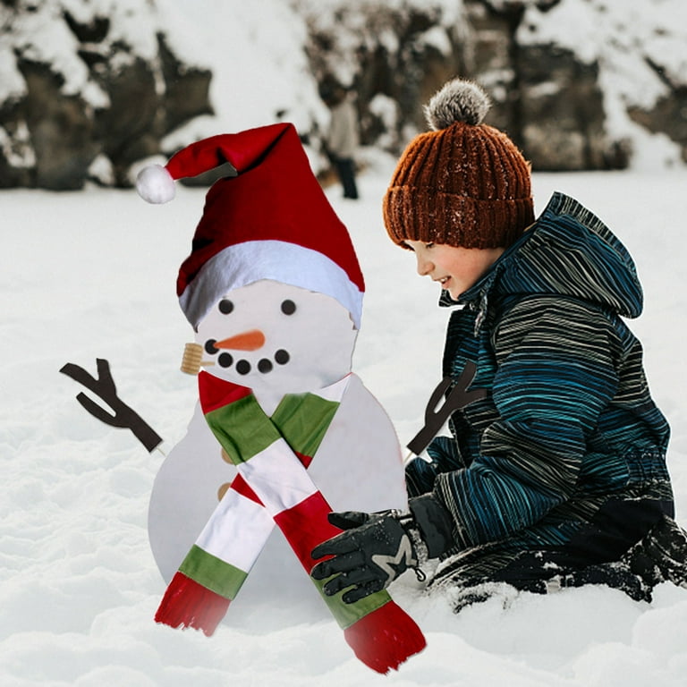 Snowman Décor with Hat & Scarf Set, 12.25 & 15.25