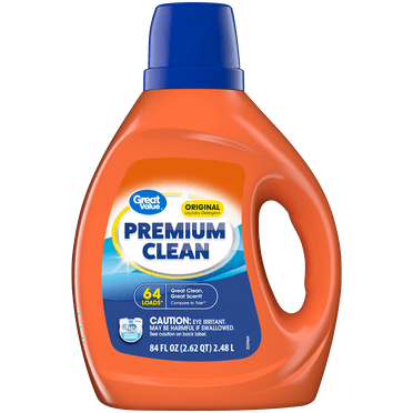 Great Value Premium Clean Original Laundry Detergent, 84 oz, 64 loads